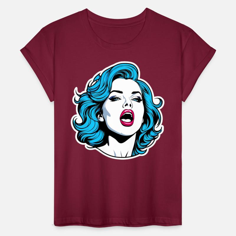 A beautiful femme fatale is screaming