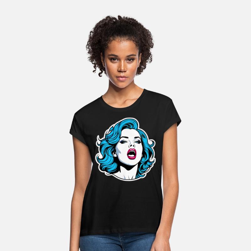 A beautiful femme fatale is screaming