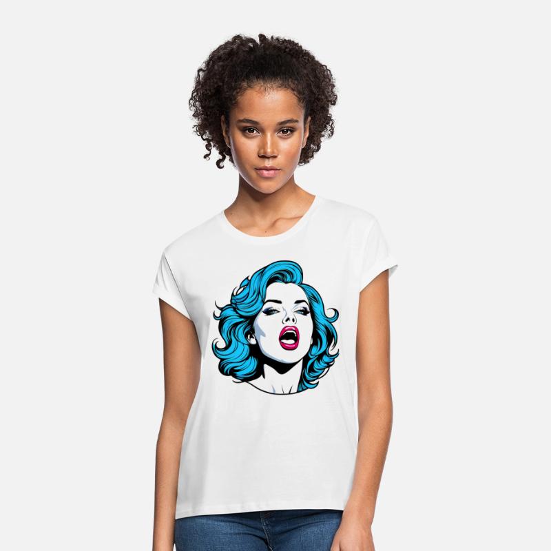 A beautiful femme fatale is screaming