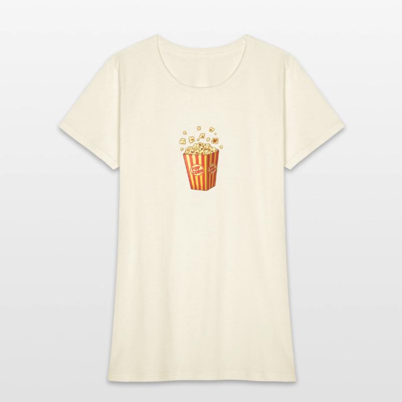 A popcorn box with little popcorn jumping out