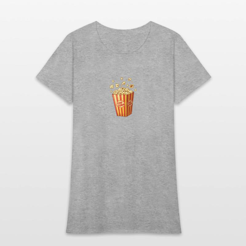 A popcorn box with little popcorn jumping out