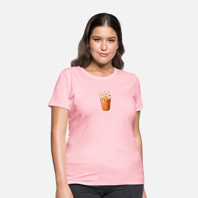 A popcorn box with little popcorn jumping out