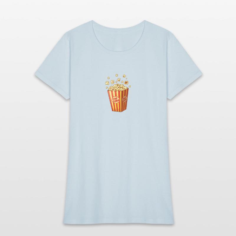 A popcorn box with little popcorn jumping out