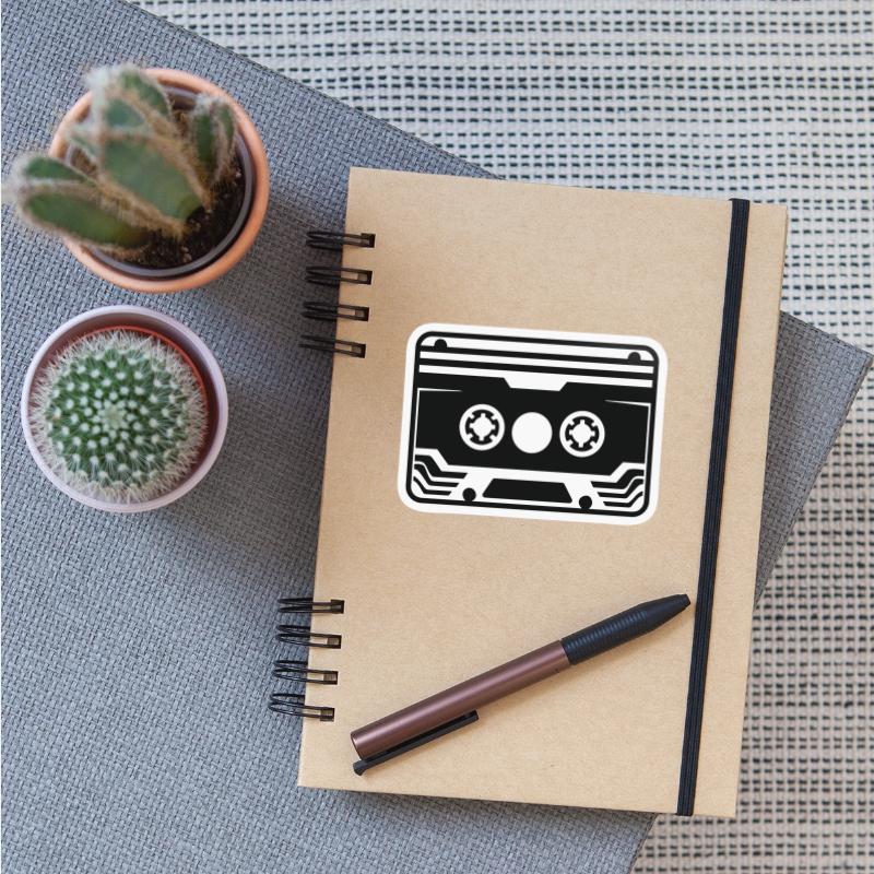 A vintage-inspired illustration of cassette tape