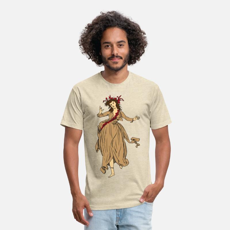 A woman in a dress with a flower crown on her head