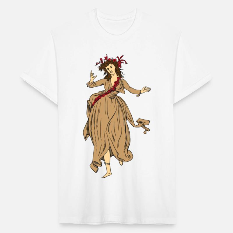 A woman in a dress with a flower crown on her head