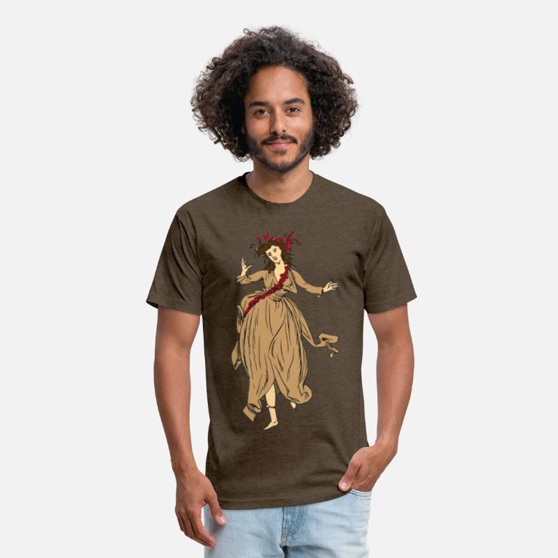 A woman in a dress with a flower crown on her head