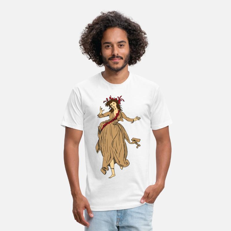 A woman in a dress with a flower crown on her head