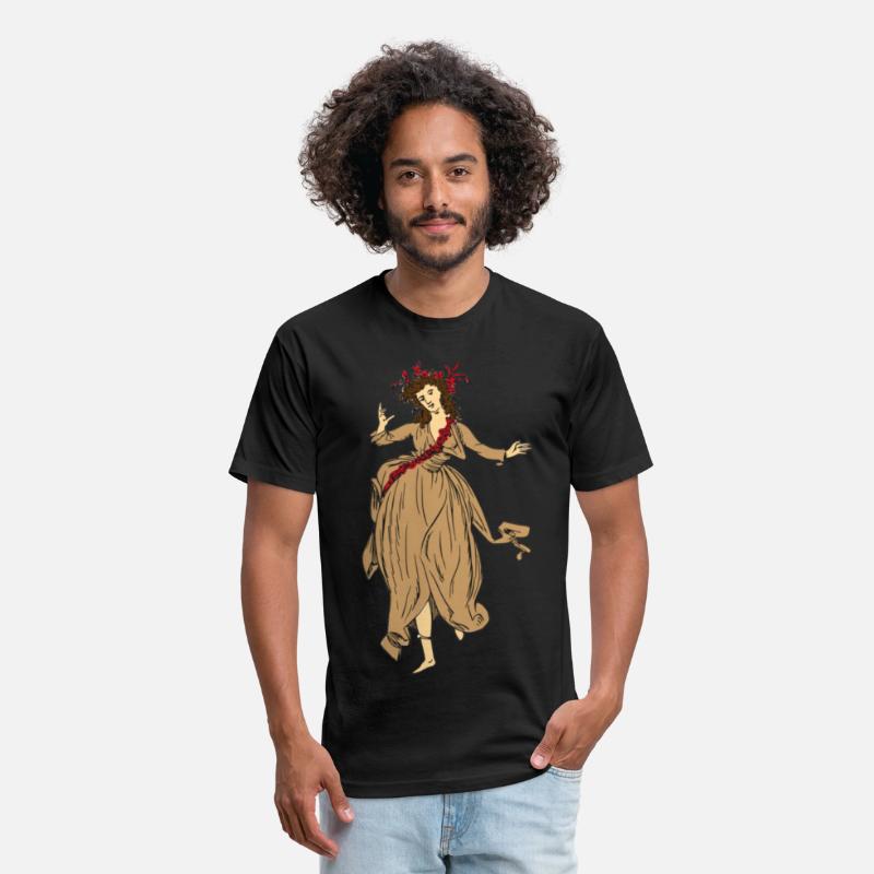 A woman in a dress with a flower crown on her head