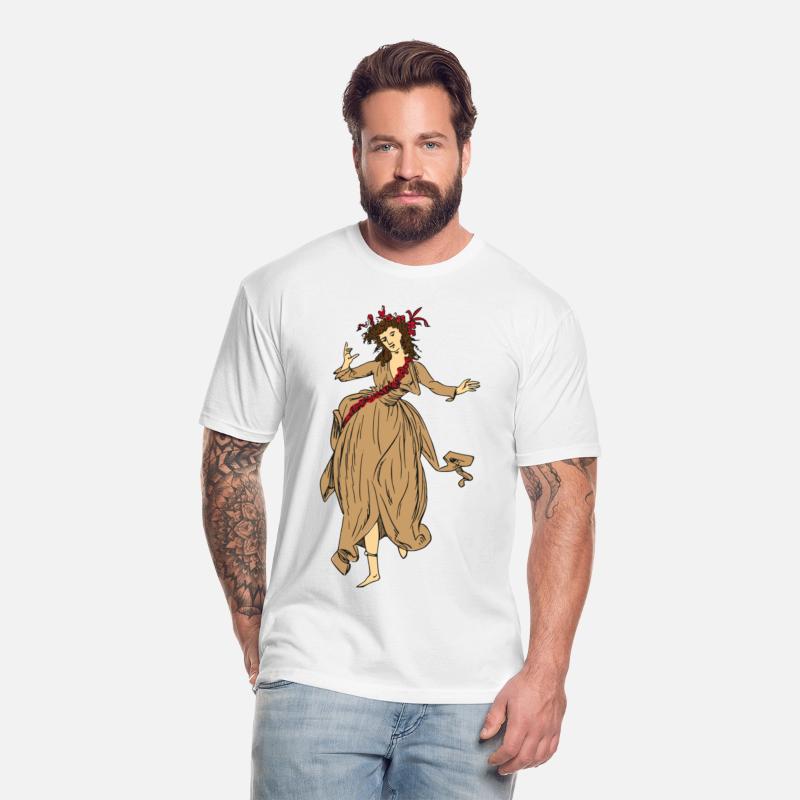 A woman in a dress with a flower crown on her head