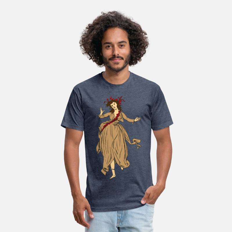 A woman in a dress with a flower crown on her head