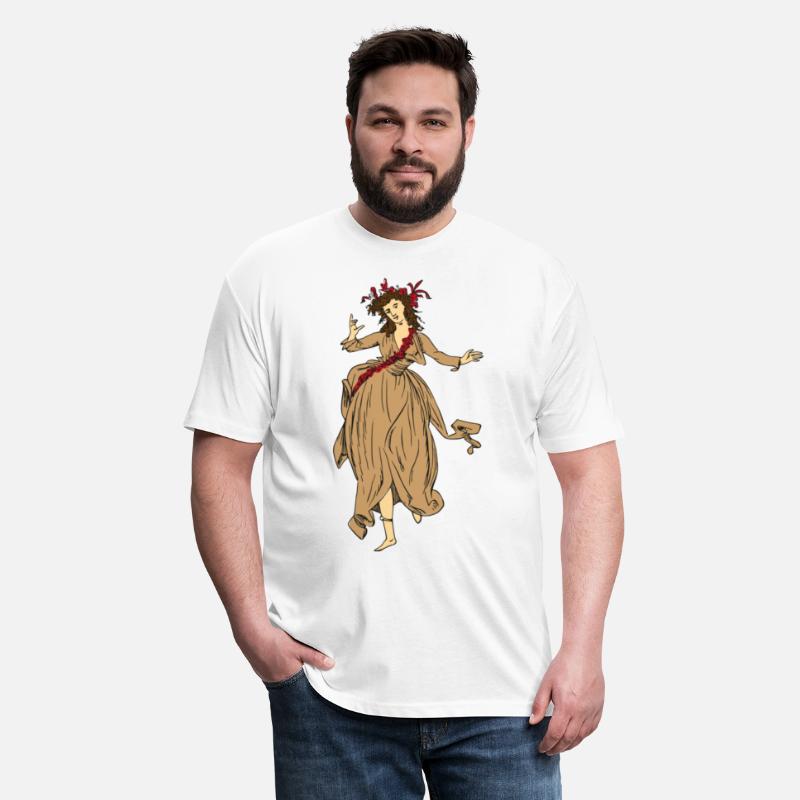 A woman in a dress with a flower crown on her head