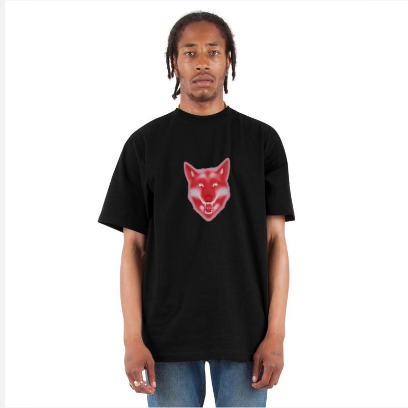 Abstract Red Wolf Head –Bold, Modern Animal Design