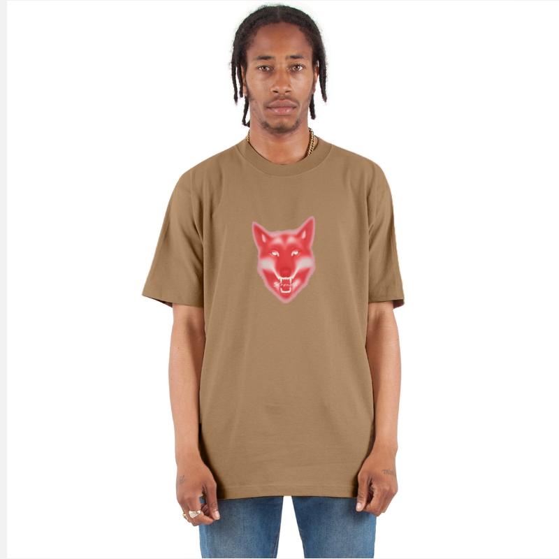 Abstract Red Wolf Head –Bold, Modern Animal Design