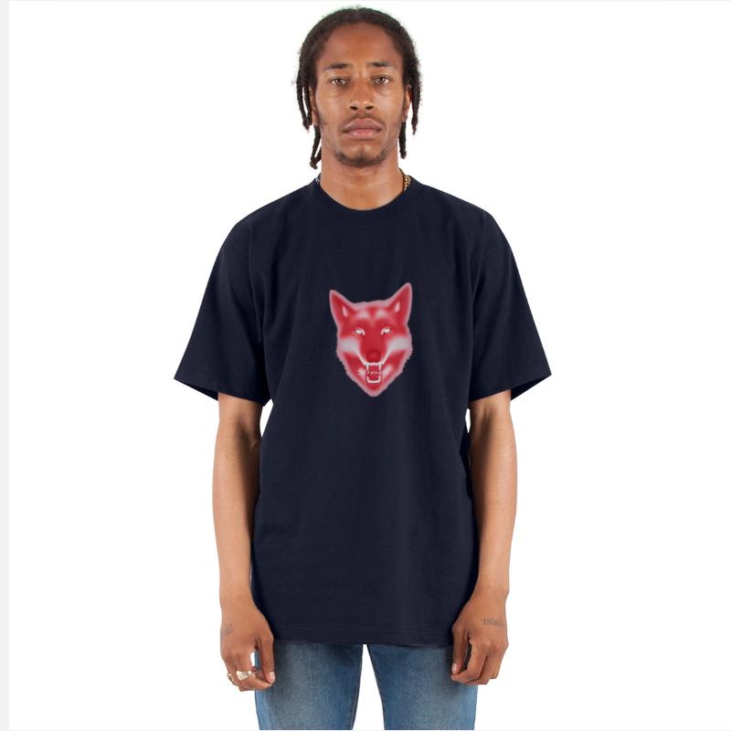 Abstract Red Wolf Head –Bold, Modern Animal Design