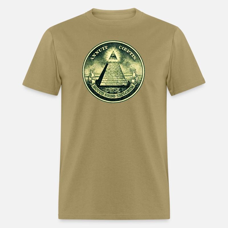 All seeing eye, pyramid, dollar, freemason, god