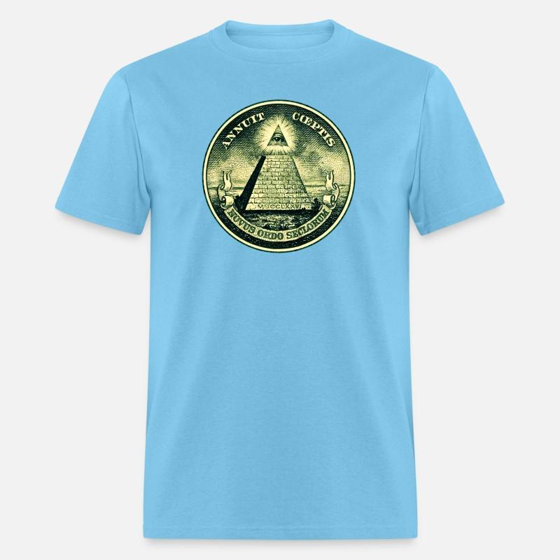 All seeing eye, pyramid, dollar, freemason, god
