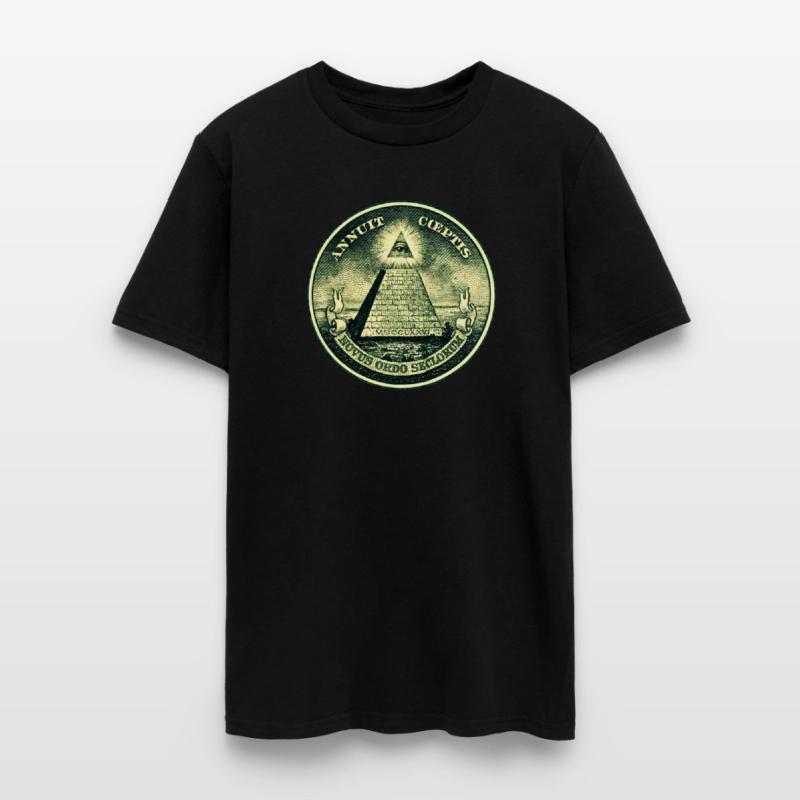 All seeing eye, pyramid, dollar, freemason, god