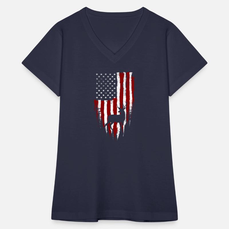 American Flag Buck Elk Vintage Hunter Hunting Gift