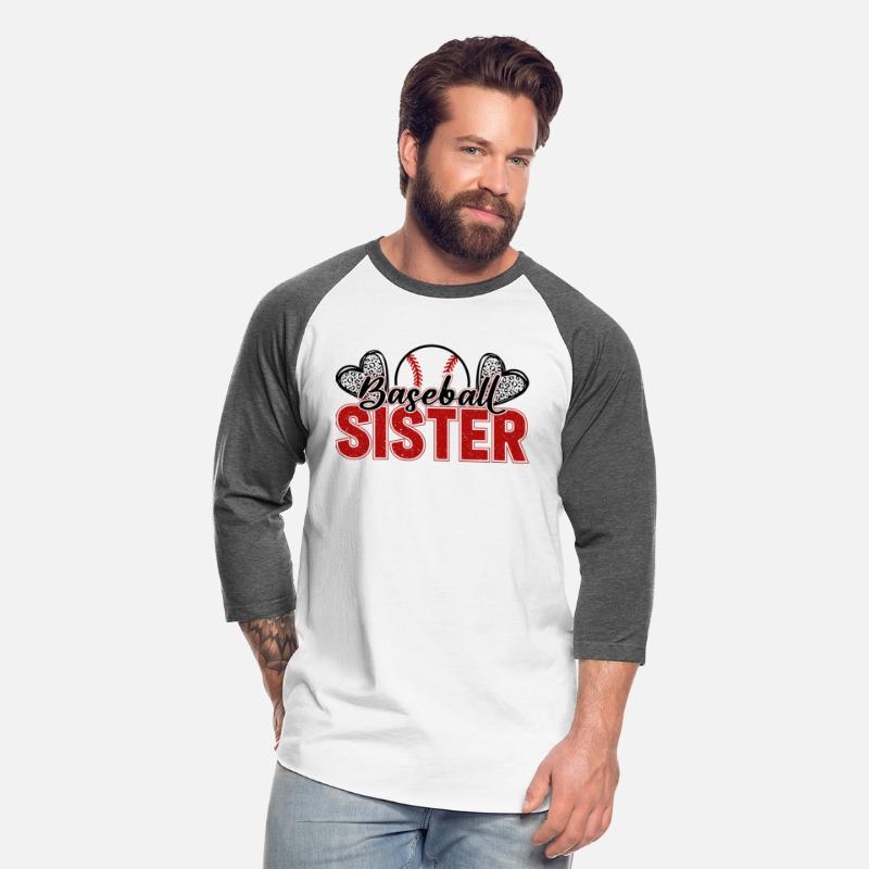 Baseball Sister Leopard Sister Baseball Girl Tee