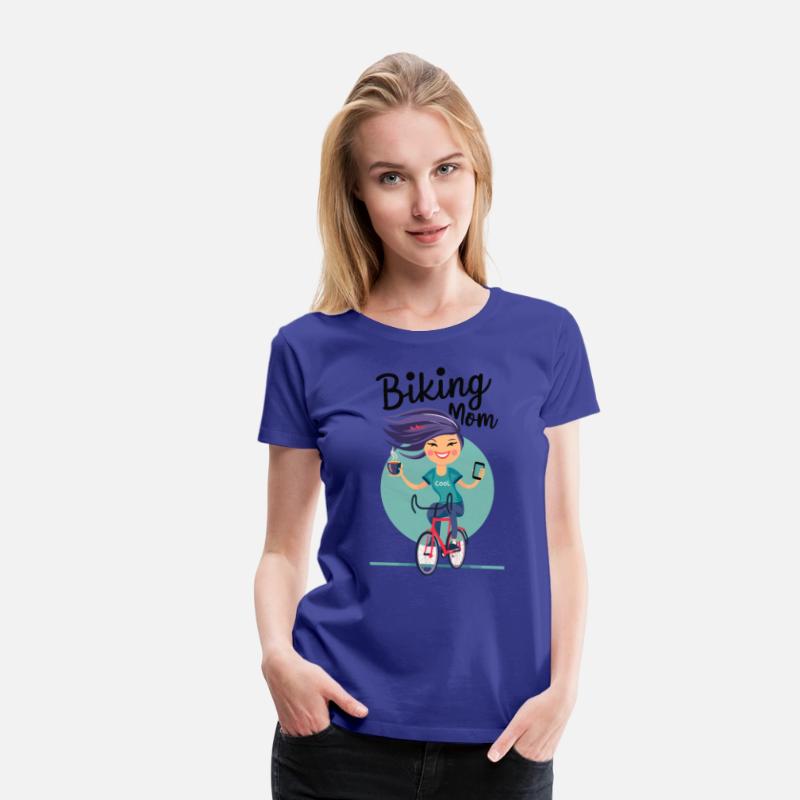 Biking MOM on bicycle - Mother's Day