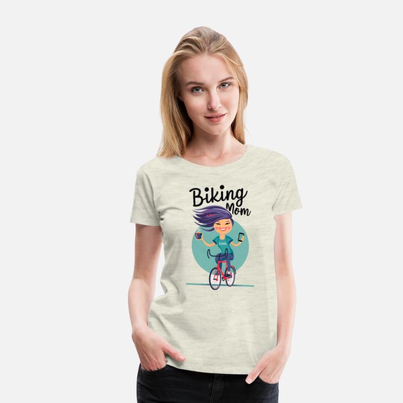 Biking MOM on bicycle - Mother's Day