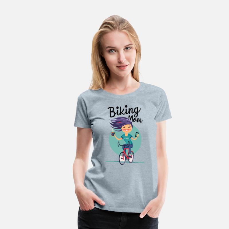 Biking MOM on bicycle - Mother's Day