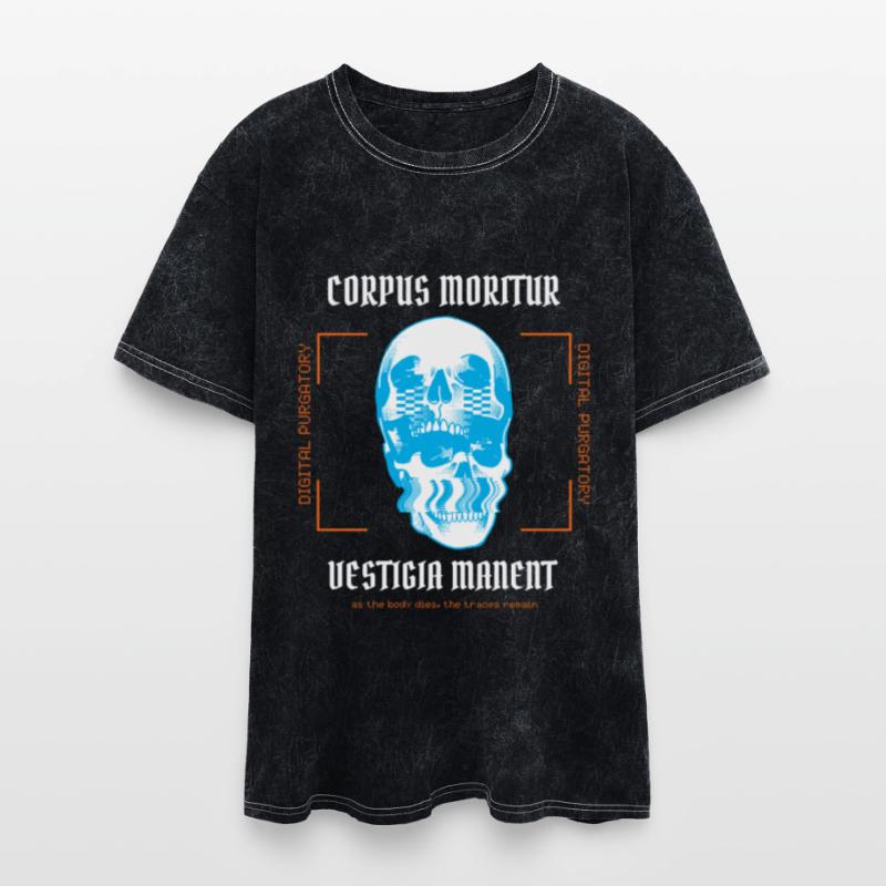 Blue Skull with Digital Art Elements