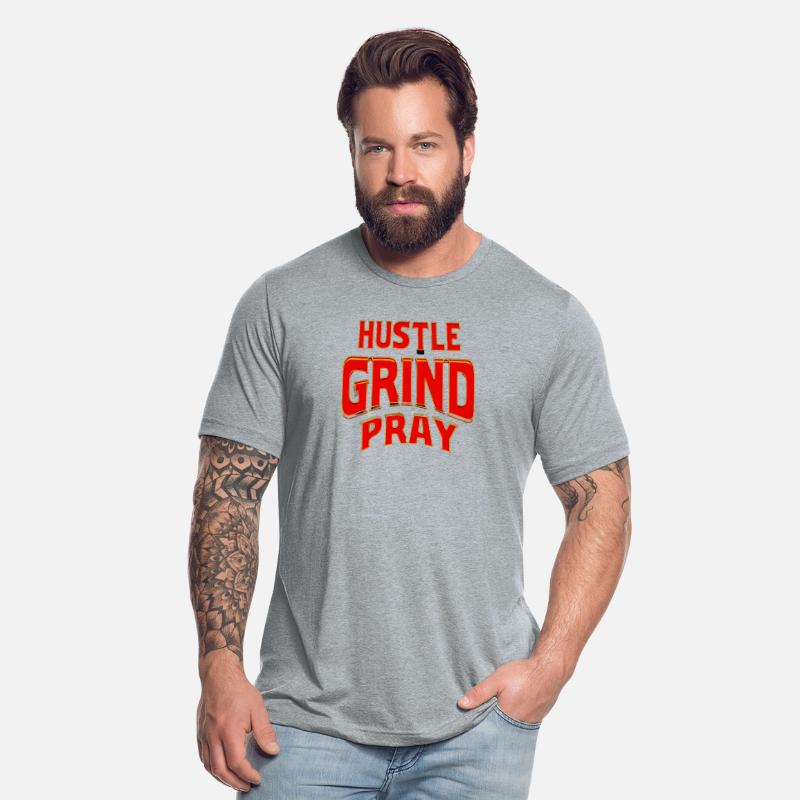 Bold Typography Design of HUSTLE GRIND PRAY