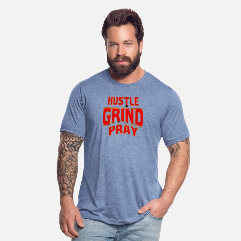 Bold Typography Design of HUSTLE GRIND PRAY