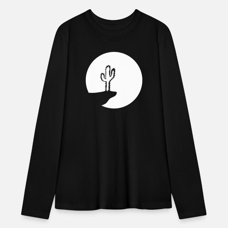 Cactus Moon Evening Mountain Cliff Night Round Sun