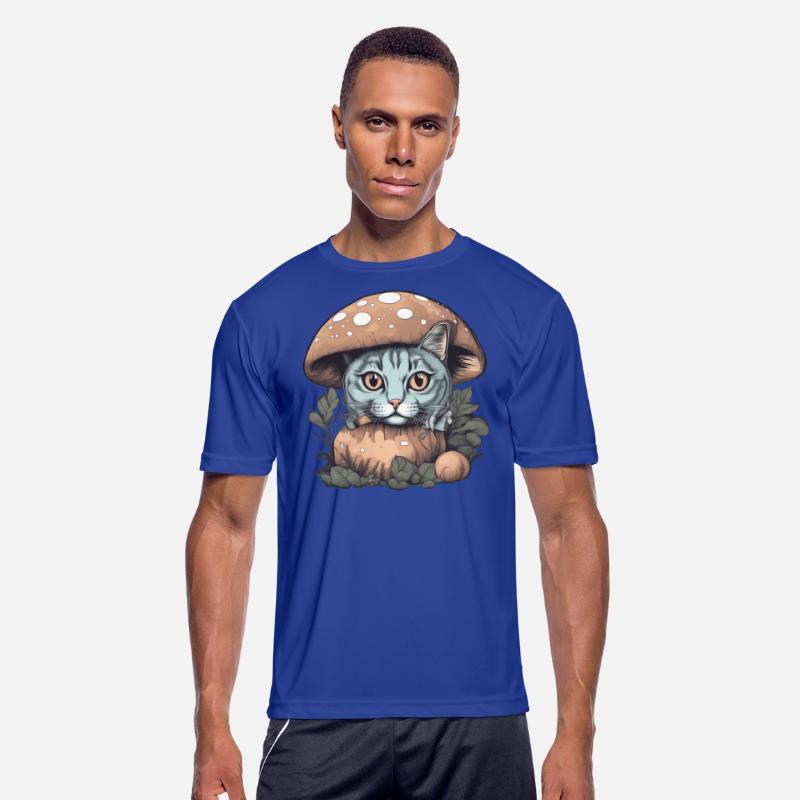 Cat Basking in Sunlight Under a Mushroom