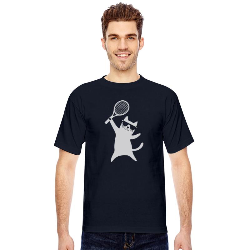 Cat Wearing Sunglasses with Tennis Racket