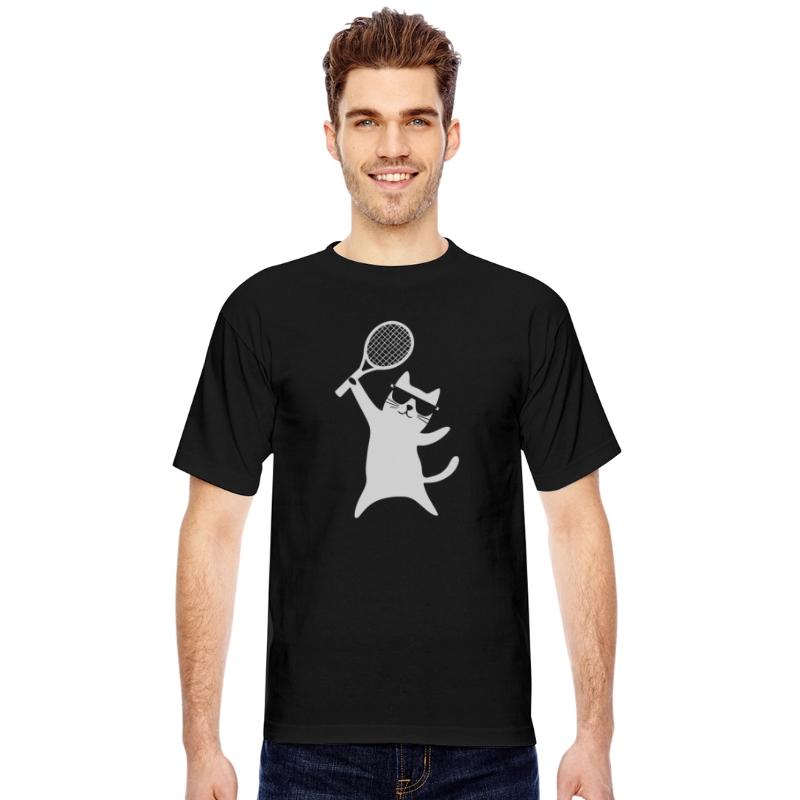 Cat Wearing Sunglasses with Tennis Racket