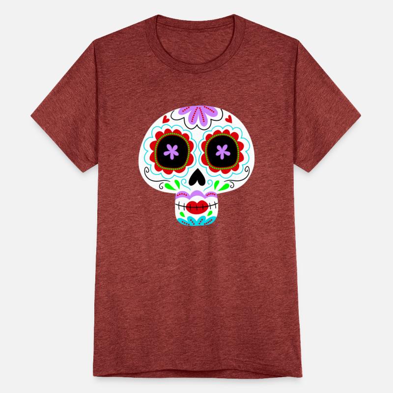 Catrina Skull Red Flowers