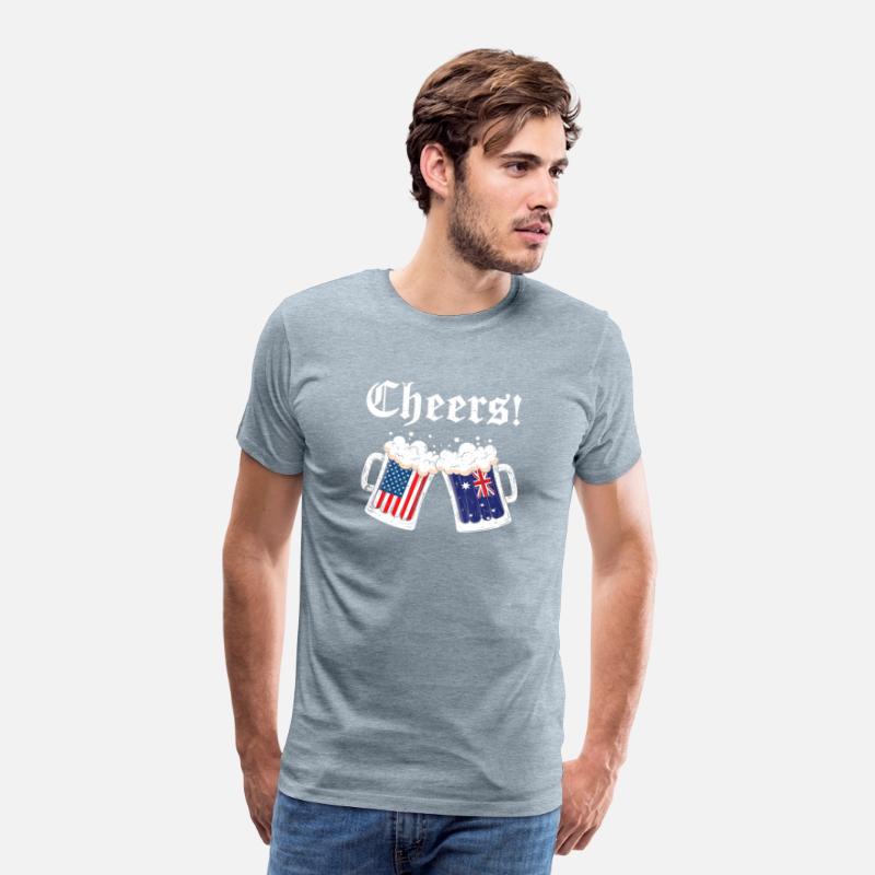 Cheers Shirt Australian American Flag Beer Mug Ch