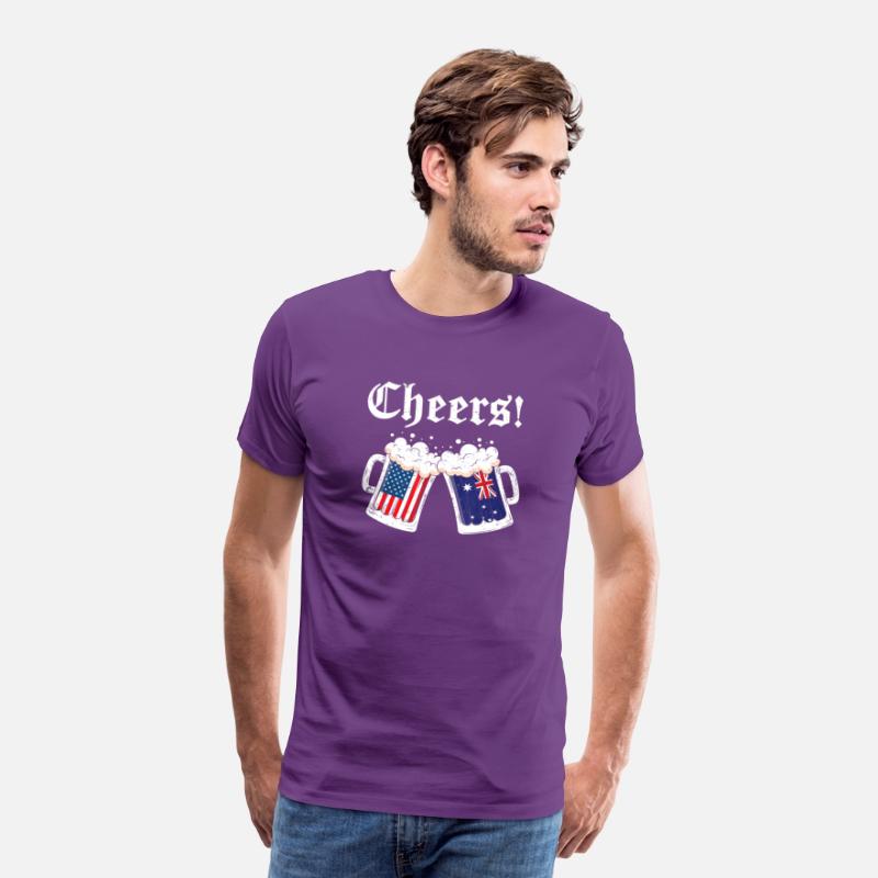 Cheers Shirt Australian American Flag Beer Mug Ch
