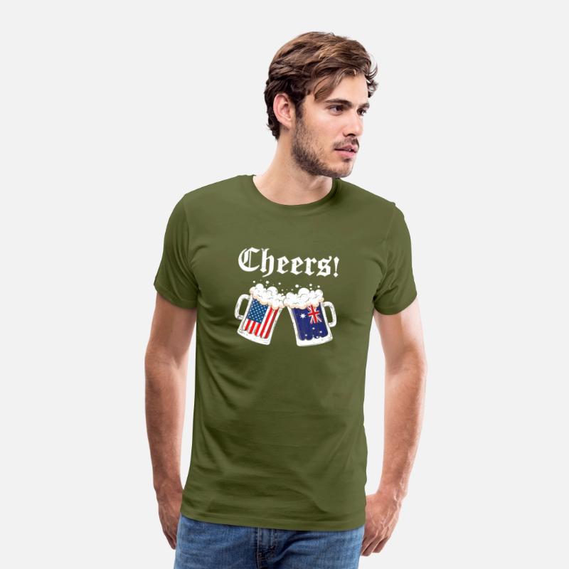 Cheers Shirt Australian American Flag Beer Mug Ch