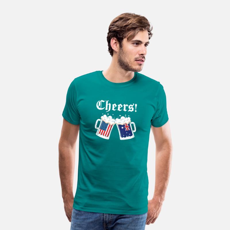 Cheers Shirt Australian American Flag Beer Mug Ch