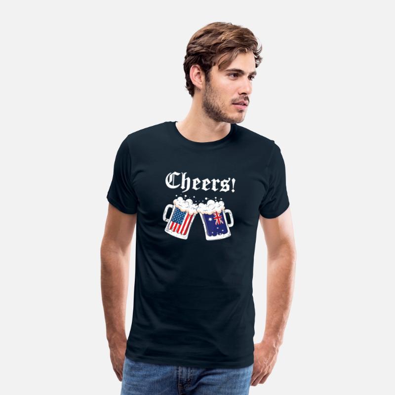 Cheers Shirt Australian American Flag Beer Mug Ch