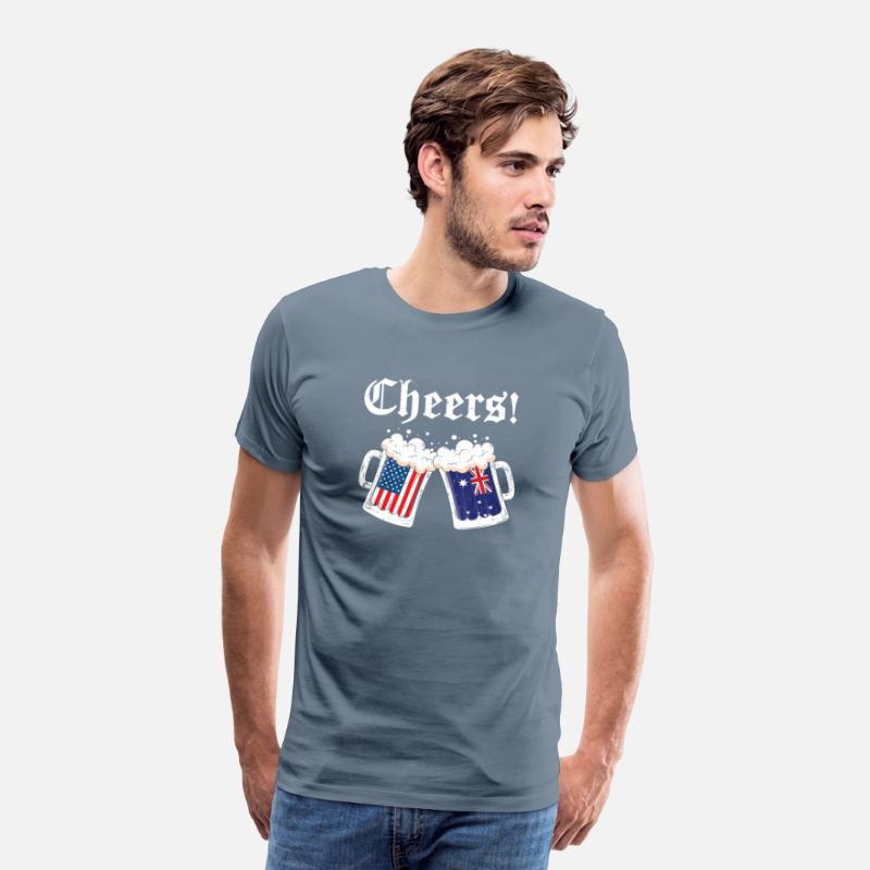Cheers Shirt Australian American Flag Beer Mug Ch