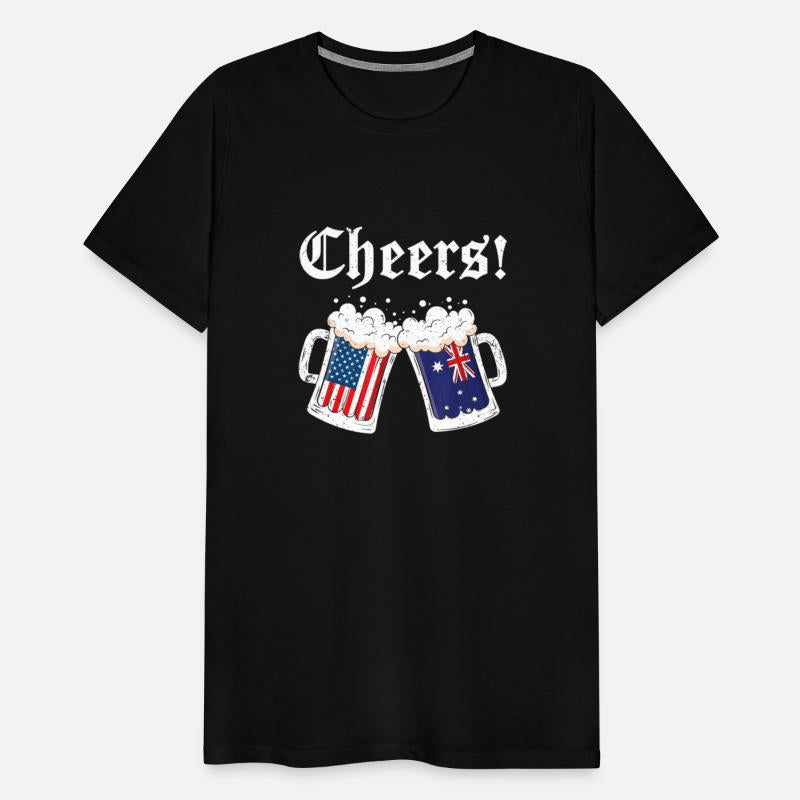 Cheers Shirt Australian American Flag Beer Mug Ch