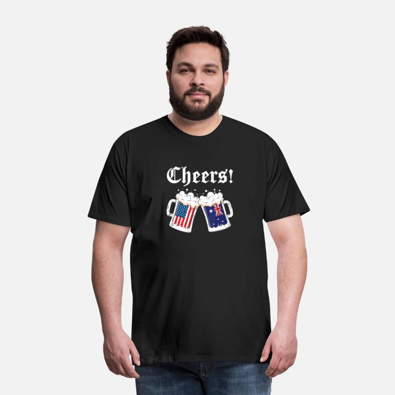 Cheers Shirt Australian American Flag Beer Mug Ch