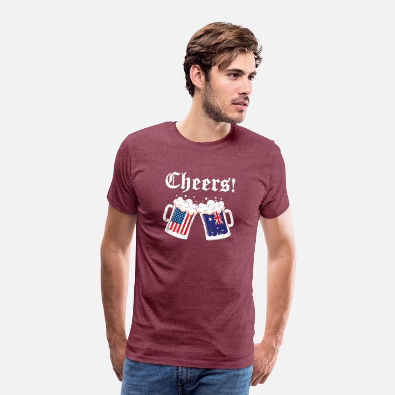 Cheers Shirt Australian American Flag Beer Mug Ch
