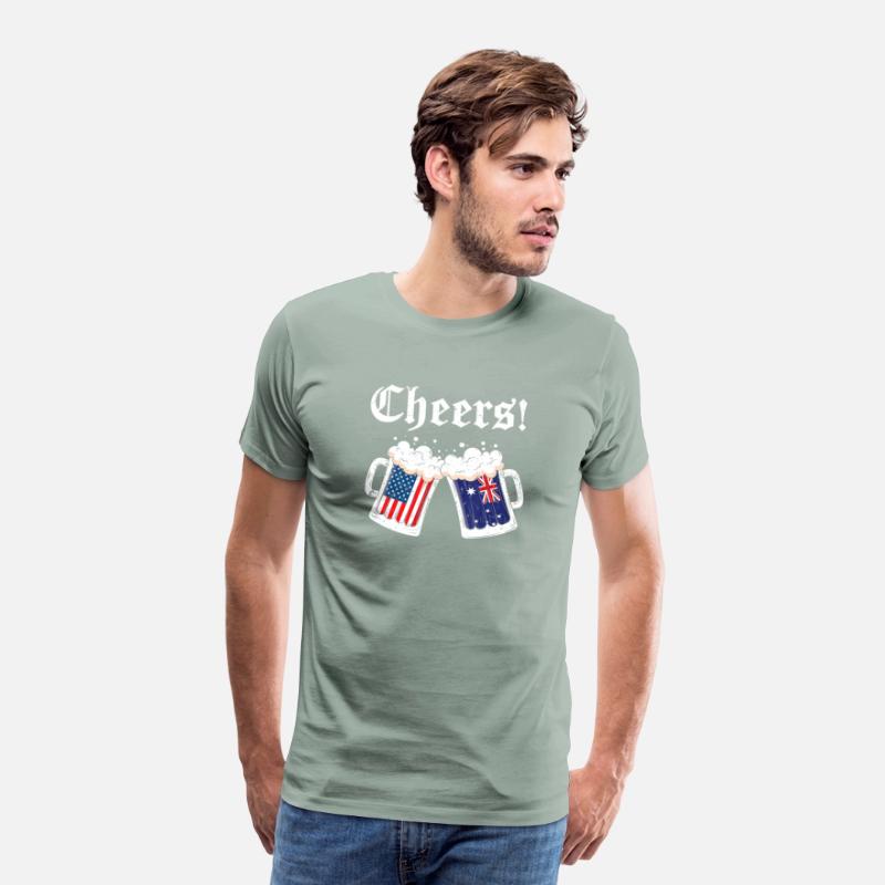 Cheers Shirt Australian American Flag Beer Mug Ch