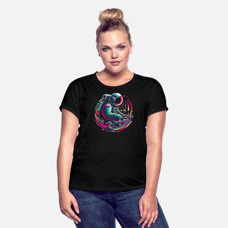 Colorful Astronaut DJ in Space, Disco EDM Music