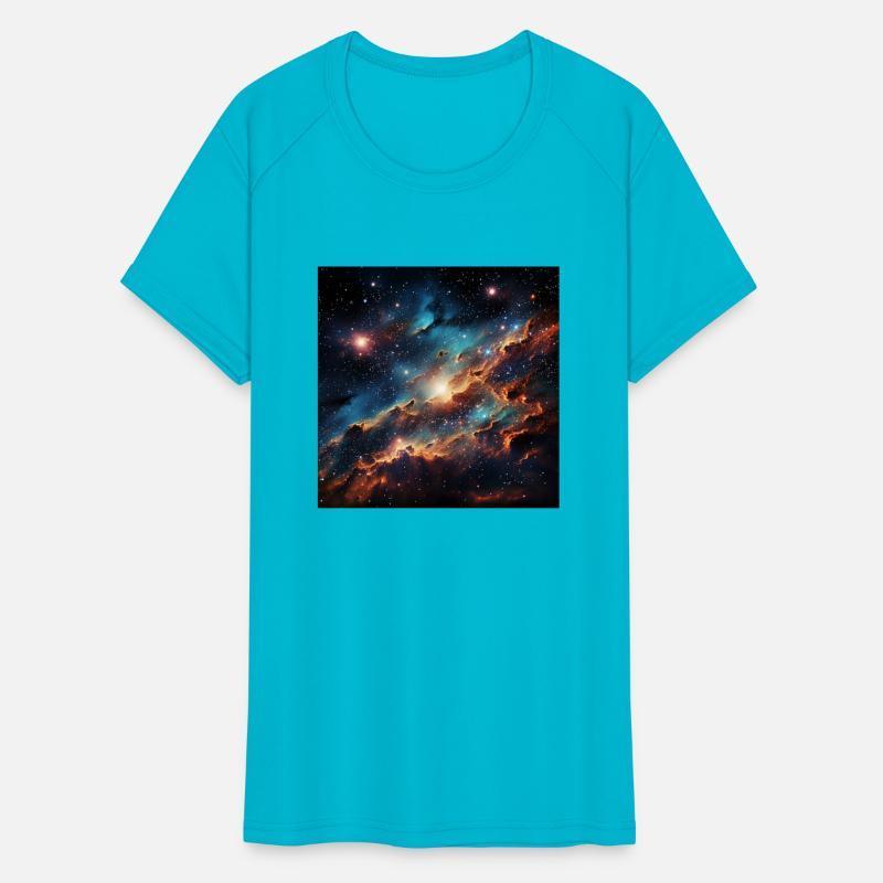 Colorful Nebula Art Space Waves