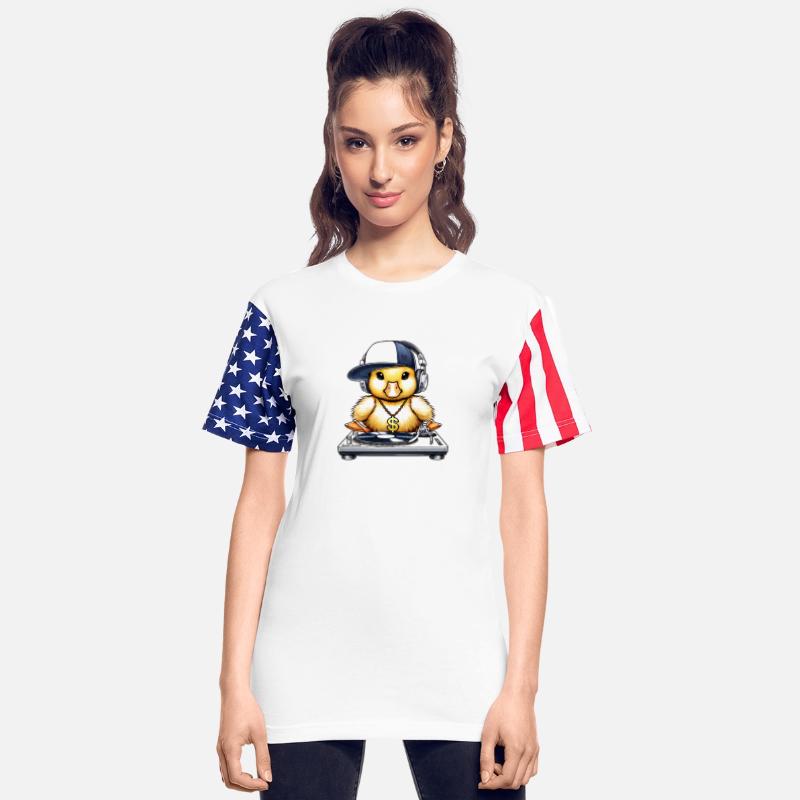 cool chick motif as a DJ with headphones