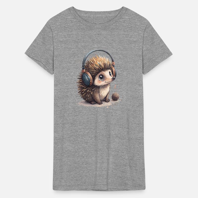 Cool kawaii Echidna wearing headphones