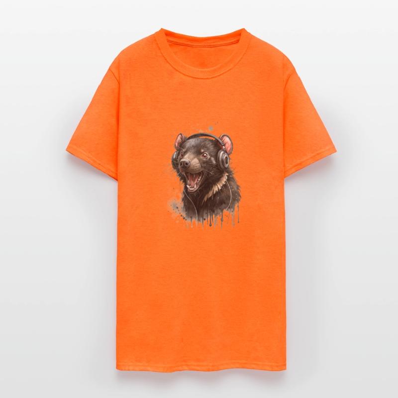 Cool Tasmanian Devil wearing headphones